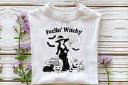 Halloween Vintage Witch Feelin Witch, an Illustration by DreamCafeArt (Thumbnail 4 of 7)