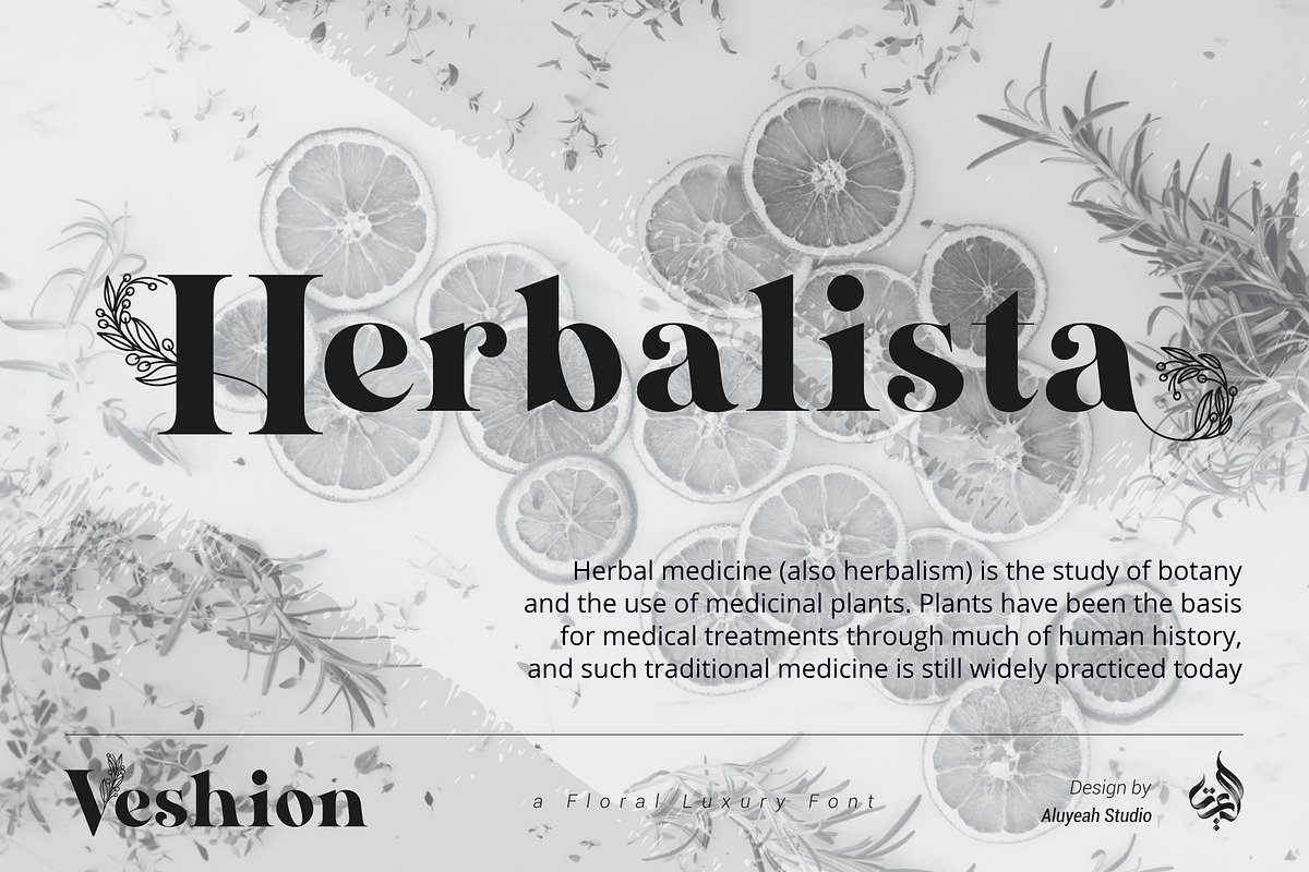 Veshion Floral Display Font, a Font by Aluyeah Studio (Photo 5 of 8)