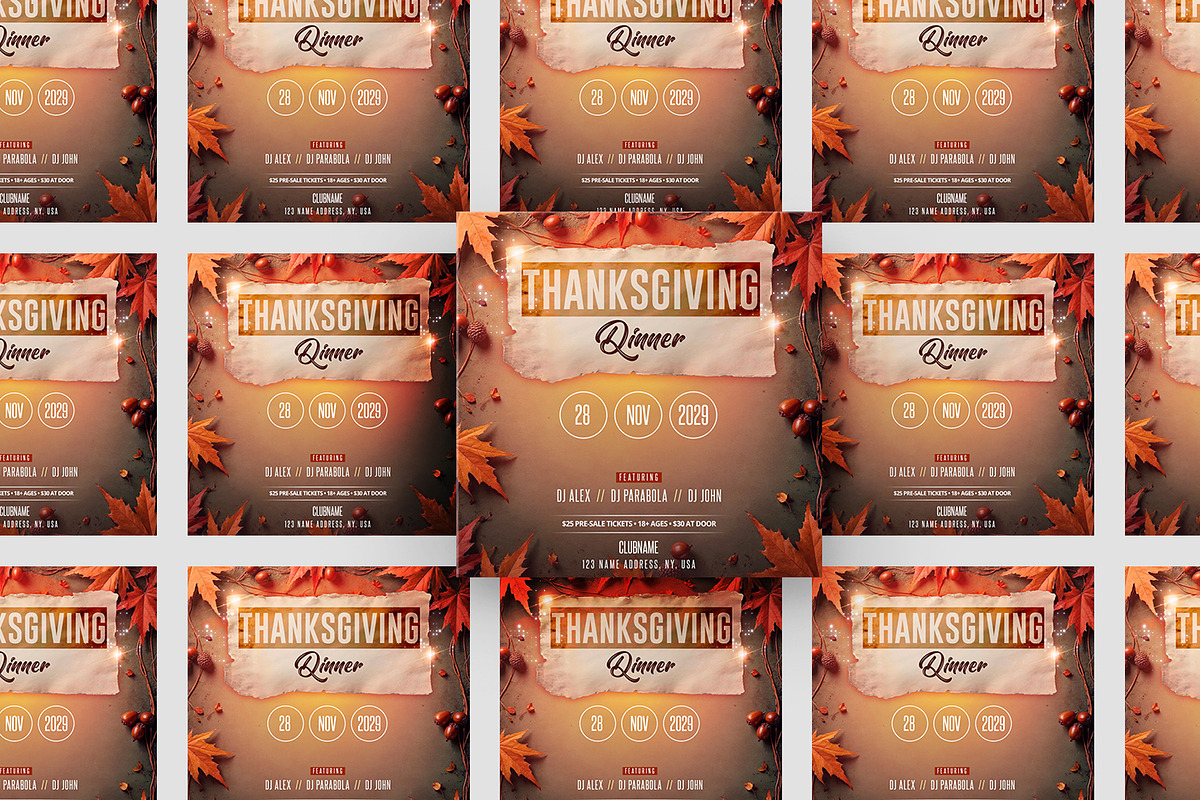 Thanksgiving Event Instagram Banners, a Social Media Template by PixelsDesign (Photo 3 of 3)