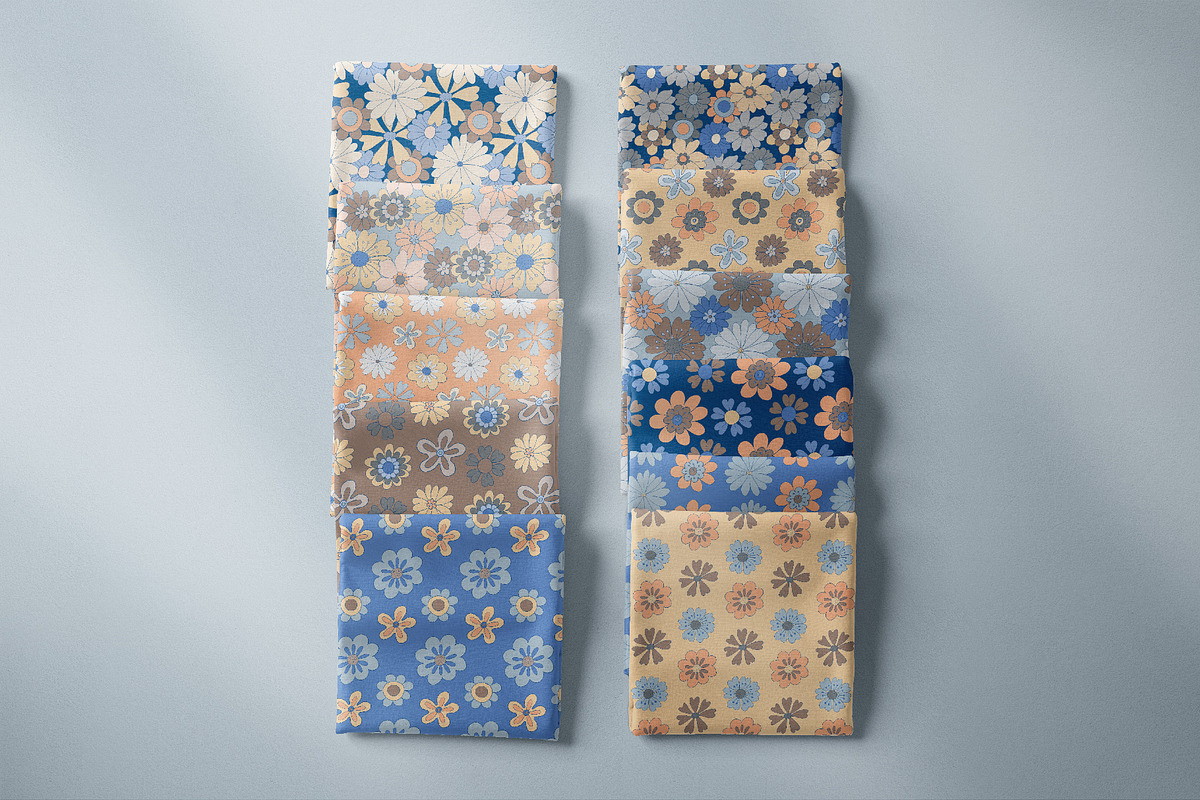 Trendy Retro Floral Patterns, a Pattern Graphic by Tiger and Flower (Photo 13 of 20)