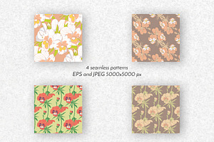 Vintage Pansy Flower Line Art