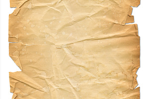 Stained vintage parchment paper isolated on white, a Background Photo by GoodGoods
