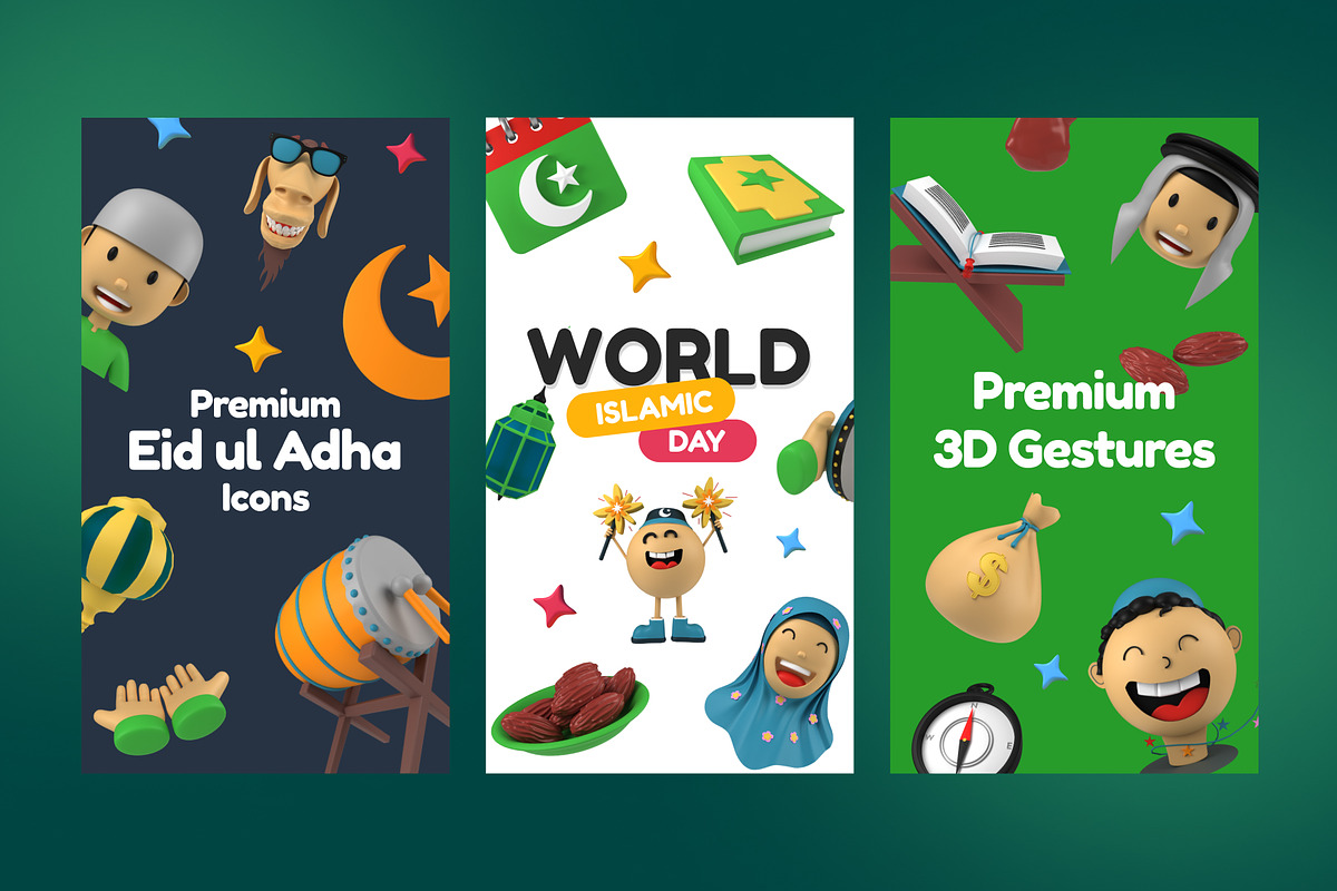 3D Eid ul Adha Icons, a Characters & Person 3D Model by Vectors Market (Photo 8 of 9)