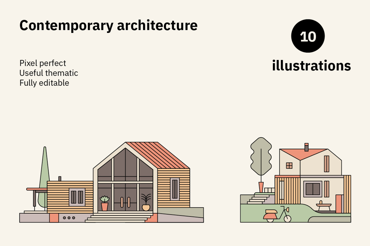 Contemporary architecture, an Illustration by Formelier