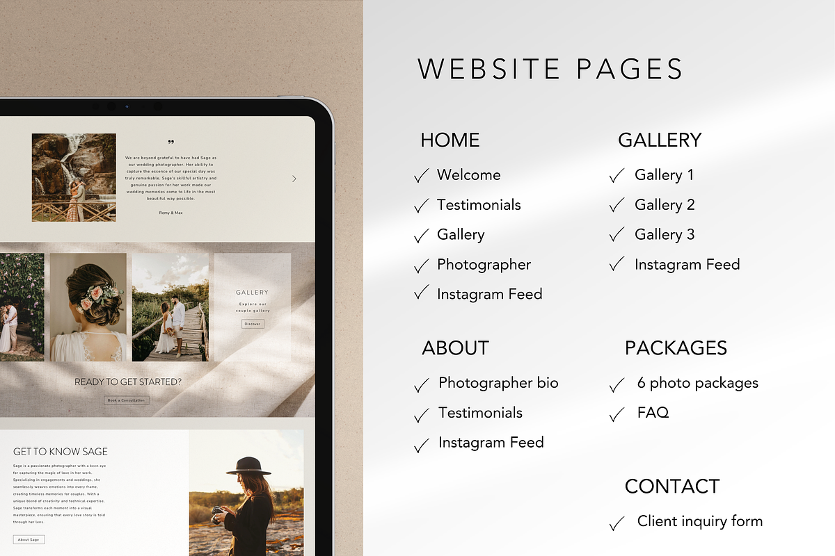 Wedding Photographer Website WIX, a Wix Template by Warmsoulgallery (Photo 9 of 10)