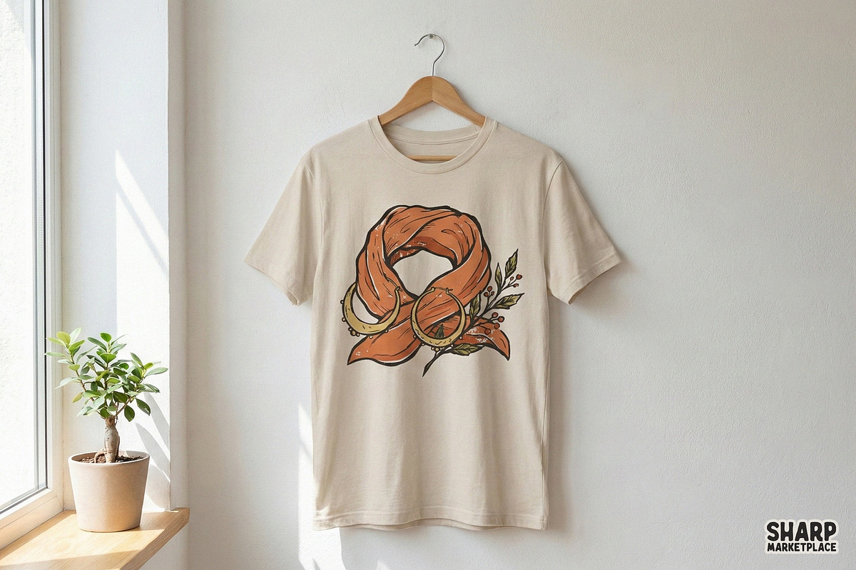 Boho Orange Scarf PNG, Crescent, an Illustration by SharpMarketplace (Photo 4 of 4)