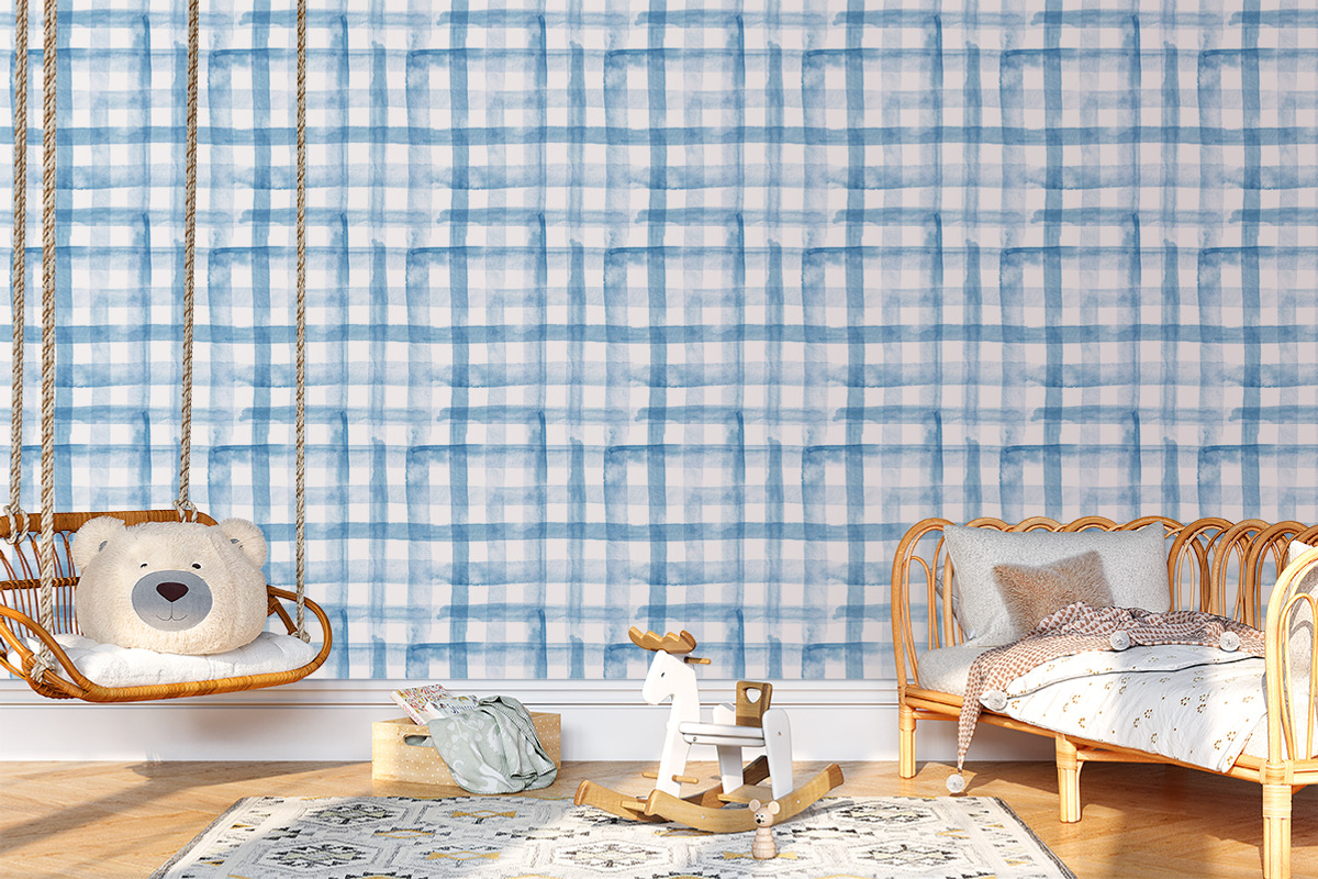 Watercolour plaid in light blue, a Pattern Graphic by Anya-D (Photo 6 of 6)