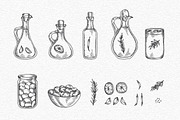 Olive Vintage Graphics Set, a Decorative Illustration by Chelovector (Thumbnail 5 of 5)