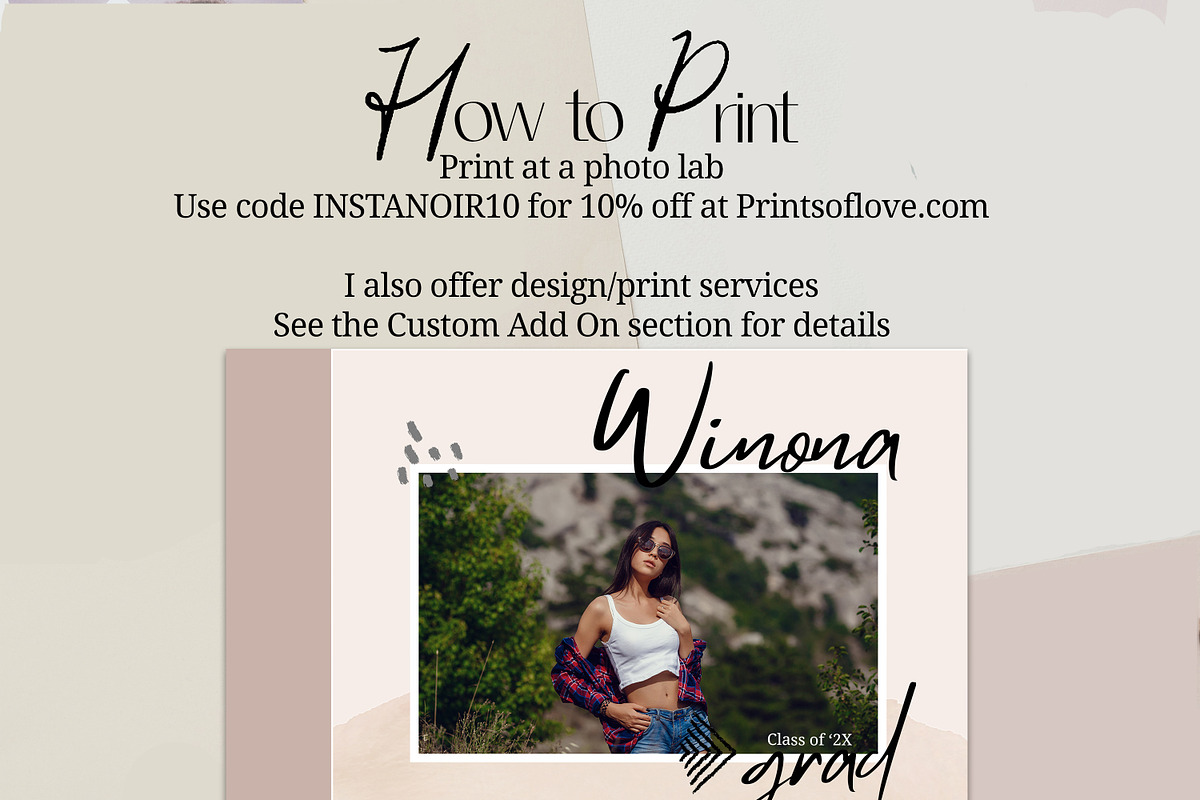 Boho Senior Graduation Annoucement, a Card Template by InstaNoirDesigns (Photo 4 of 8)