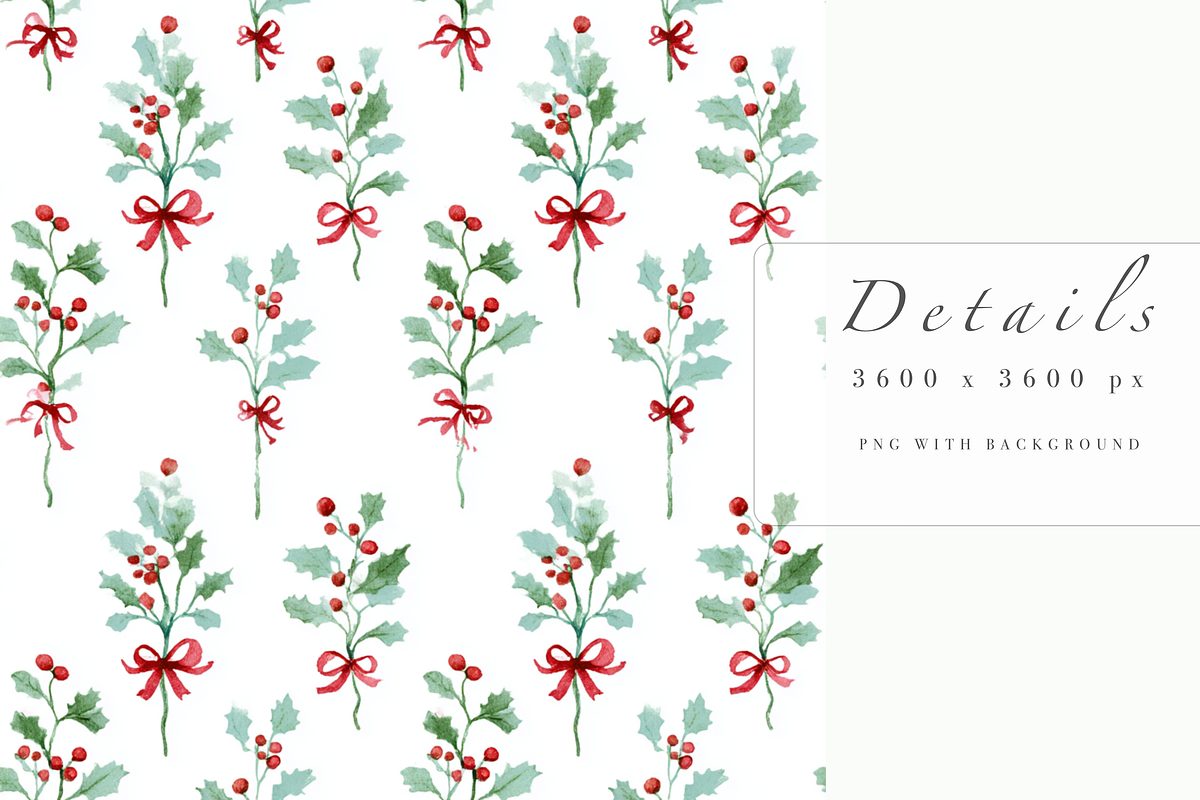 Holly Berry Seamless Pattern, a Pattern Graphic by Pati Charm Studio (Photo 5 of 7)