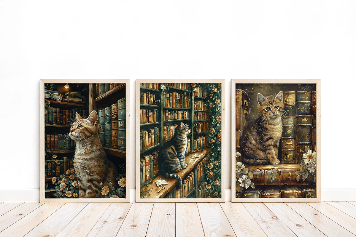 Cats in the Library, a Background Graphic by Curve Design (Photo 6 of 7)