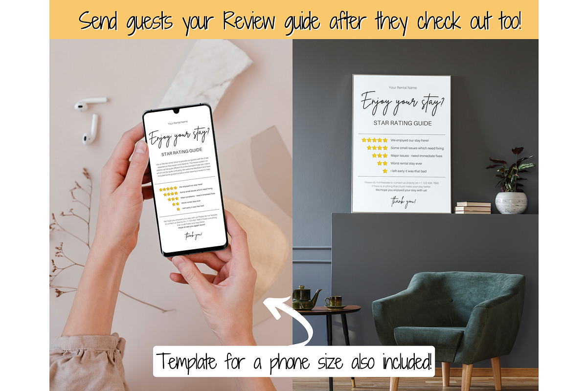 Airbnb Rating Sign, Host Review VRBO, a Poster Template by Templatables (Photo 6 of 9)