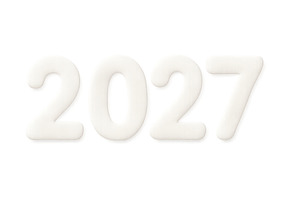 New year 2027 numeric design in whit, an Illustration by Dvoevnore photos