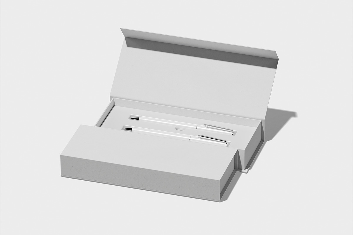 Pen With Box Mockup, a Packaging Mockup by Unerispace (Photo 3 of 5)