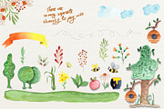 Honey Bears Watercolor Collection, a Decorative Illustration by TanataDesign (Thumbnail 6 of 8)
