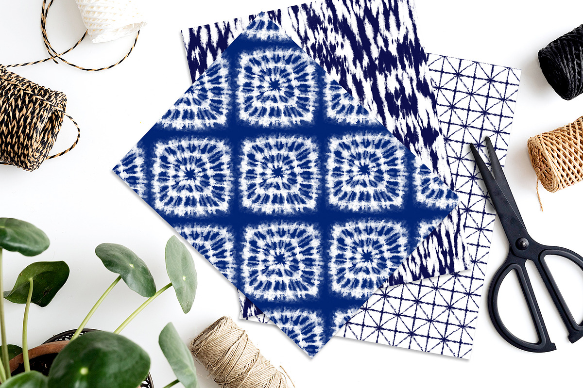 Shibori Tie Dye Seamless Patterns, a Pattern Graphic by CatJello Graphics (Photo 4 of 28)