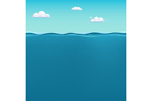 water line at sunny day cartoon, an Illustration by IfH