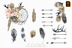 Wild Spirit Bohemian Vector Set