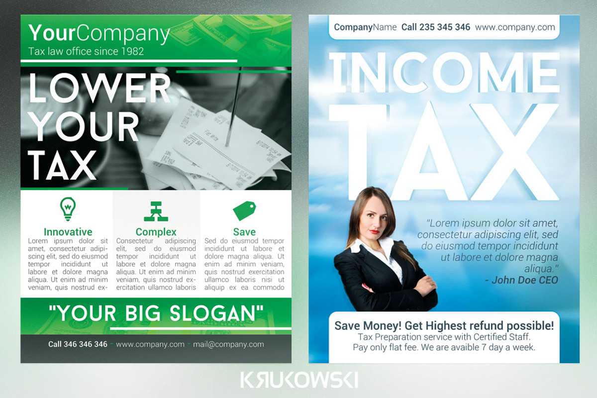 Tax Service Flyers Bundle, a Flyer Template by Krukowski Graphics (Photo 2 of 3)