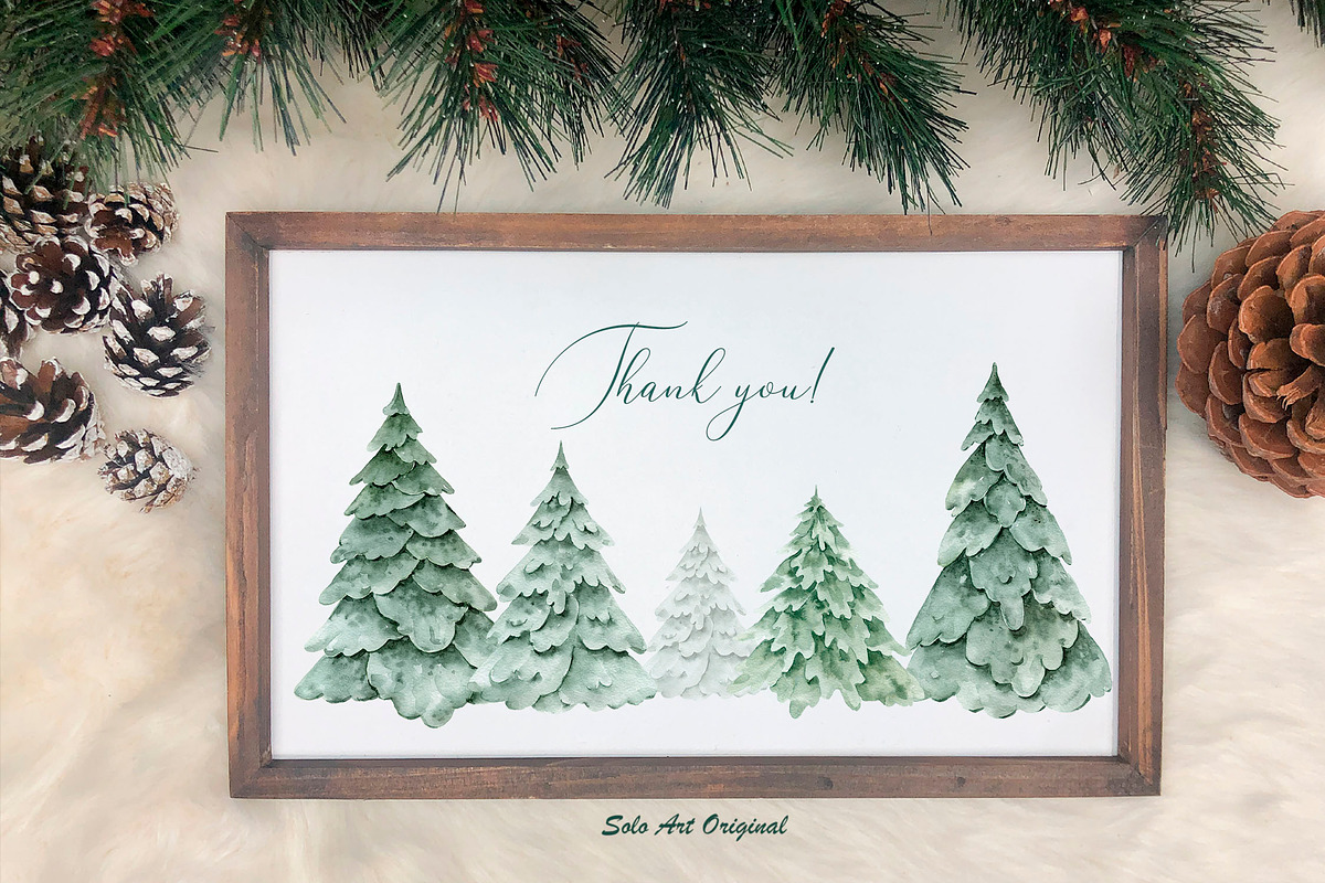 Woodland Landscape Spruce trees, an Illustration by Solo Art Original (Photo 9 of 9)