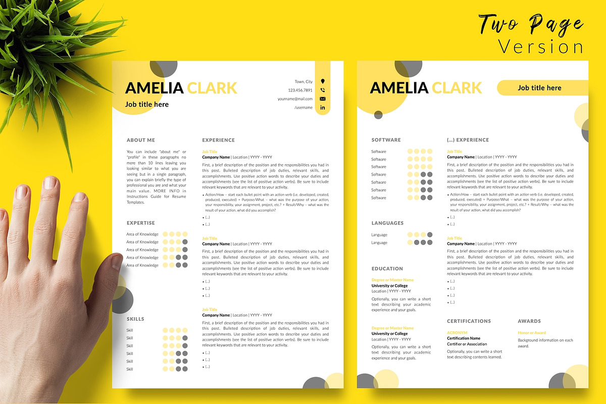 Creative Resume / CV Bundle - Amelia, a Resume Template by Templates Design Co. (Photo 3 of 17)