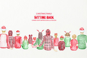 Christmas Family Sitting Back