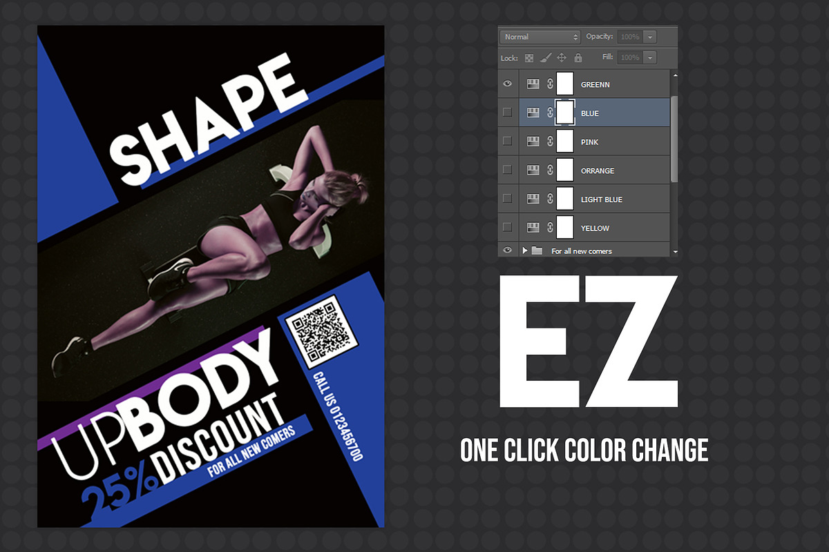 Fitness Flyer With 6 Colors, a Flyer Template by anchor_point_heshan (Photo 5 of 5)