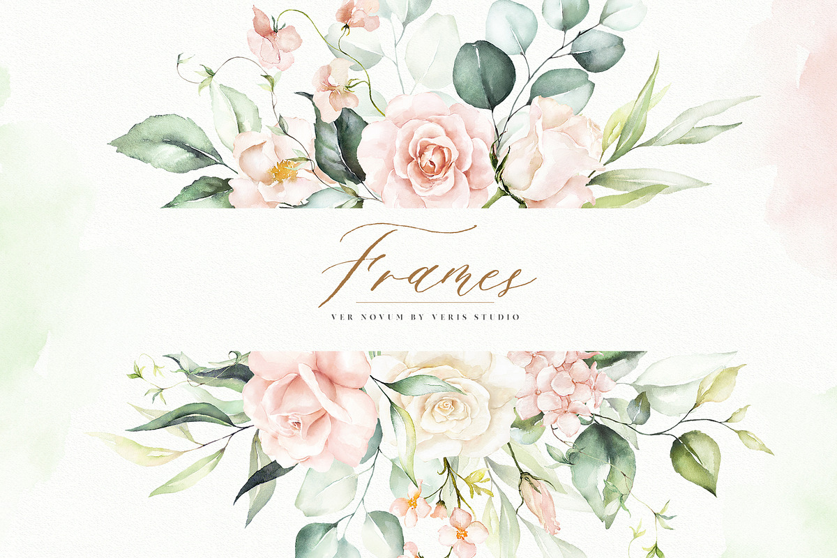 Watercolor Blush Floral Alphabet Set, a Decorative Illustration by Veris Studio (Photo 5 of 24)