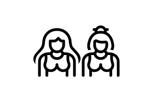 Babes girls black icon, an Outline Icon by Creative priyanka