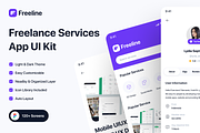 Freeline - Freelance Services App UI, an UI Kit Template by Unpixel Design (Thumbnail 1 of 6)
