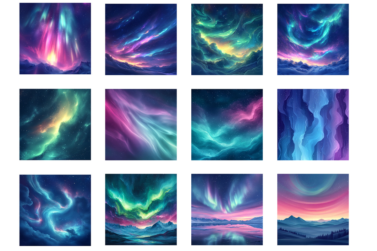 Seamless Watercolor Aurora Digital P, an Illustration by Designworld (Photo 5 of 5)