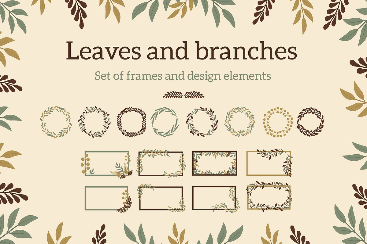 Leaves frames and elements, an Object Graphic by Woters little shop (Photo 1 of 7)