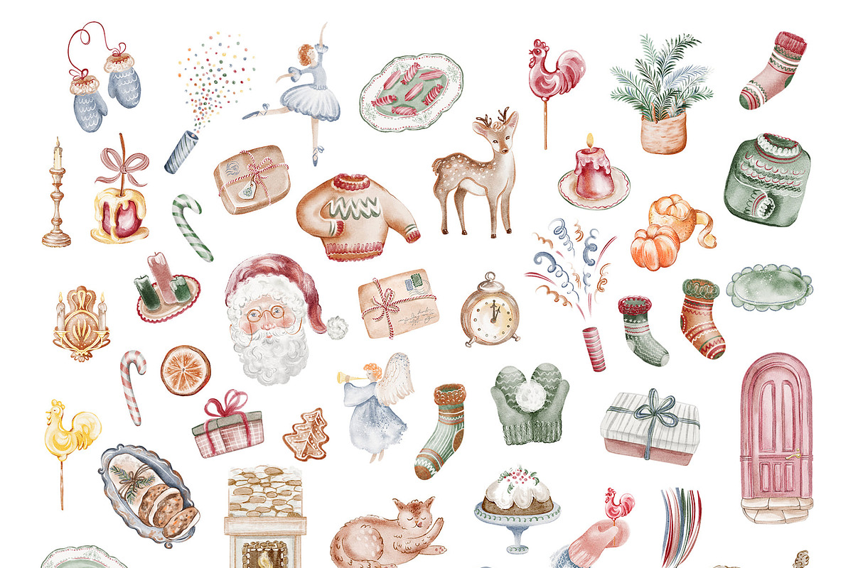 Christmas Joy Watercolor Collection, an Object Graphic by LenArt (Photo 10 of 16)
