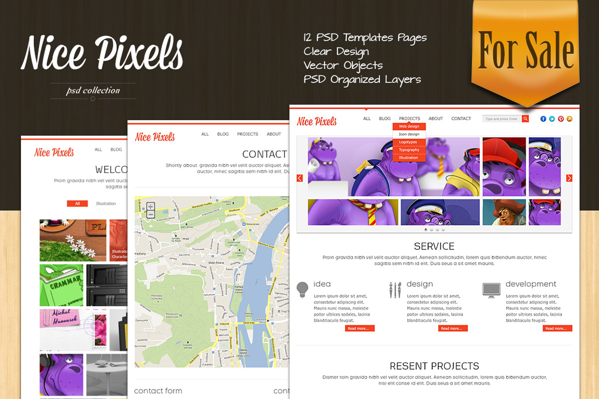 Nice Pixels portfolio template, a Websites & App Template by Andexdesign
