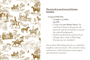 Equestrian Toile de Jouy Pattern, a Pattern Graphic by Hughes Studio (Thumbnail 5 of 8)