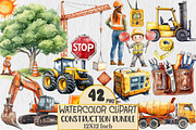 Construction Clipart Bundle, a Transportation Illustration by Rose Art (Thumbnail 1 of 4)