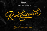 Rockyeah - Brush, Sans & Serif Fonts, a Script Font by dexsarharryfonts (Thumbnail 1 of 18)