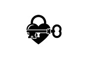 Heart Lock and Key Silhouette Icons, an Illustration by Designer_Momina (Thumbnail 41 of 51)