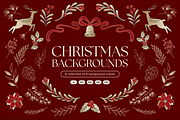 Christmas Backgrounds, an Object Graphic by DesignerCandies (Thumbnail 1 of 6)