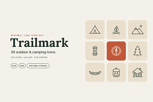 Trailmark Minimal Camping Line Icons