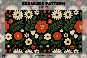 Flowers - Pattern Background, a Pattern Graphic by NOX Labs