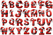 Christmas Santa Alphabet Clipart, a Decorative Illustration by Dizzy Art Studio (Thumbnail 1 of 2)
