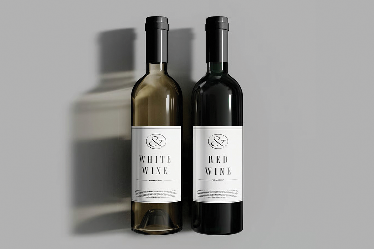 Red and White Wine Mockup, an Advertising Mockup by skybluecreative (Photo 2 of 2)