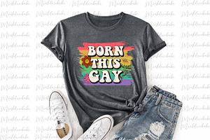 Retro Born This Gay LGBT Png