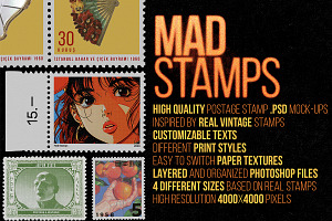 Mad Stamps - Postage Stamp Mockups