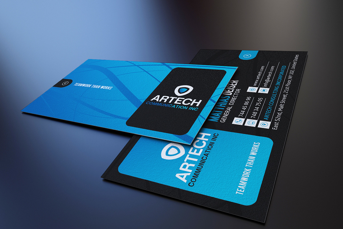 Black And Blue Business Card, a Business Card Template by Marvel (Photo 3 of 3)