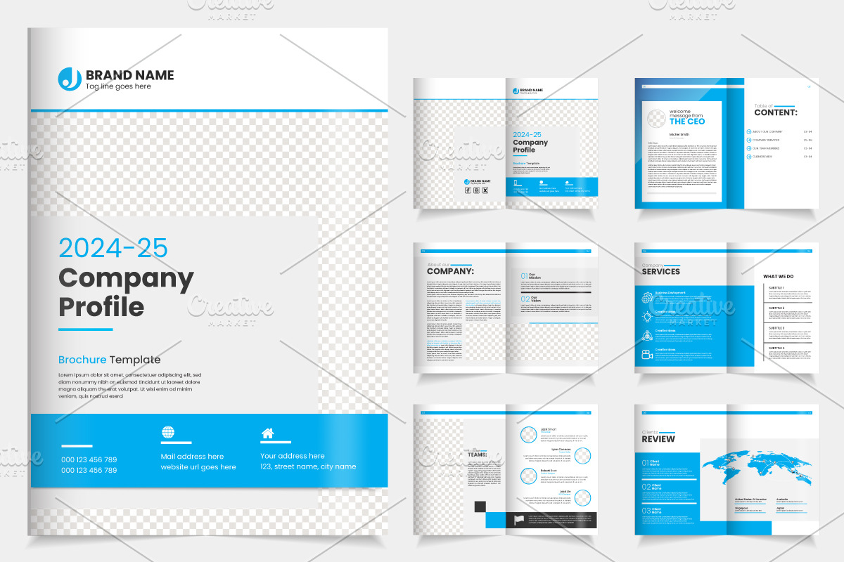 Company profile bi-fold brochure, a Brochure Template by SouravDesign (Photo 1 of 2)