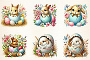 Cute Easter bunny clipart bundle, an Illustration by DreamArtGraphic (Thumbnail 5 of 5)