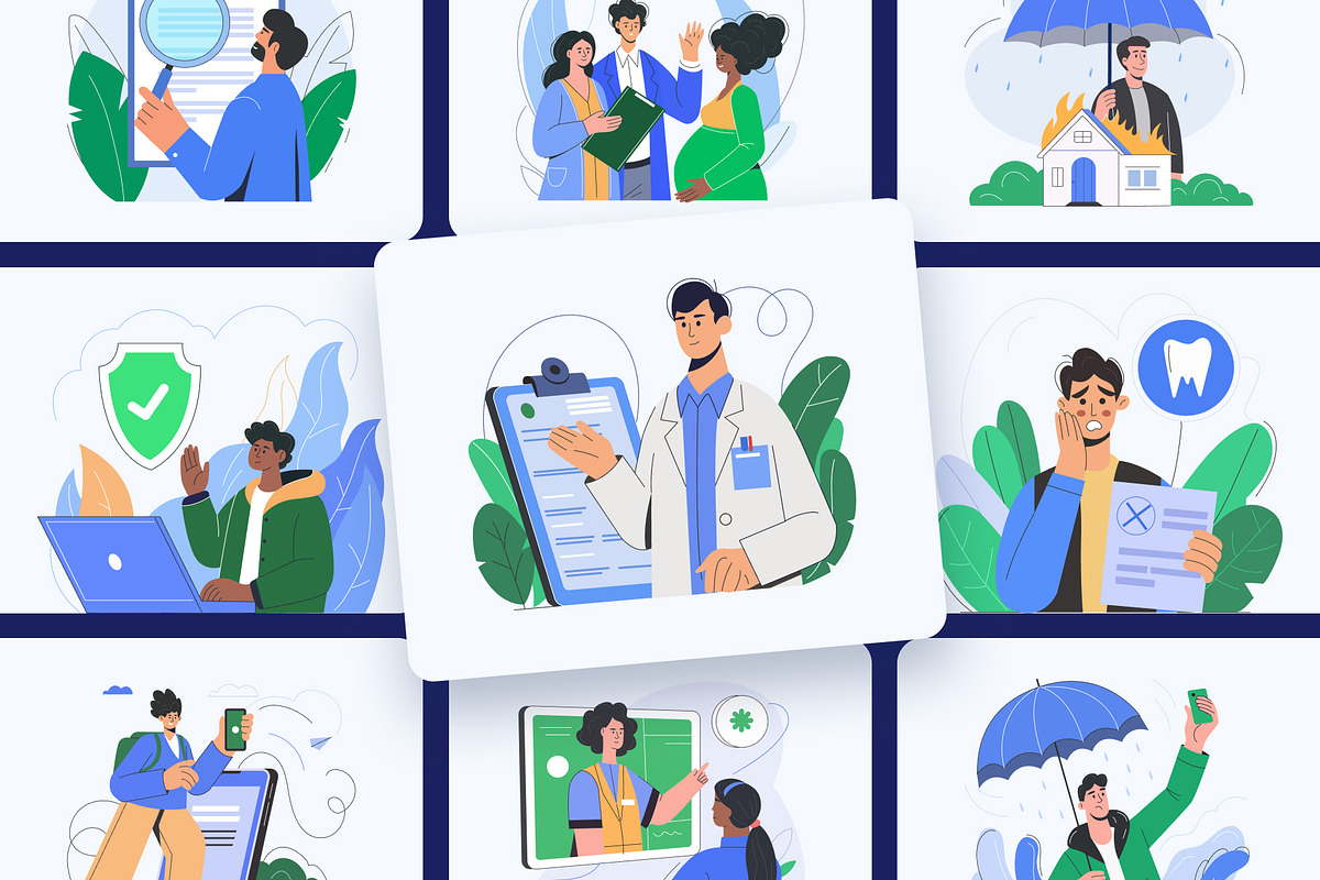 Insurance Illustration Art Set, a Finance Illustration by Creative Stall (Photo 6 of 9)
