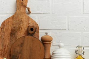 Kitchen utensils and food ingredients creating cozy culinary sce, a Food & Drink Photo by Olena Rudo